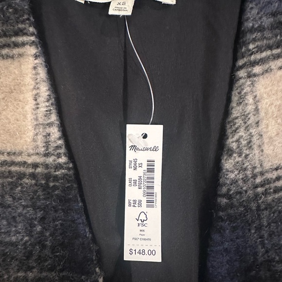 MadewellJacquard Wrap-front Cardigan in plaid women’s Xs - Picture 2 of 3